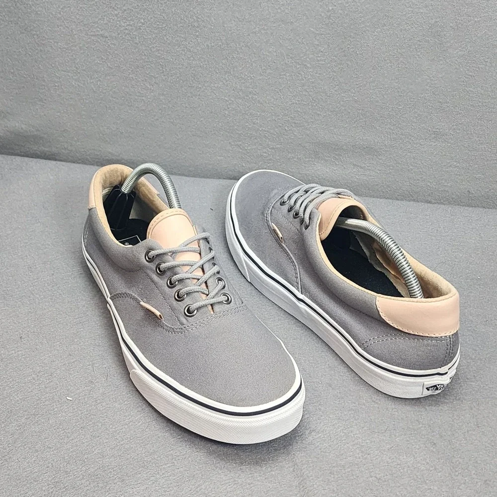 Vans Era 59 Frost Gray Tan Leather Accents Skate Shoes Mens 11